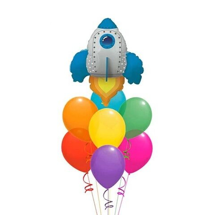 Композиция из шаров "Ракета синяя"