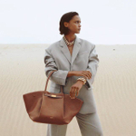 Сумка DeMellier The New York Tan Small Grain Ecru Stitching