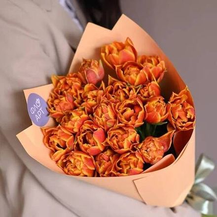 21 пионовидный оранжевый тюльпан