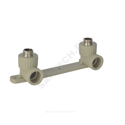 Планка монтажная PP-R серая Дн 25х1/2" НР под смеситель с водорозетками VALFEX 10124220Г