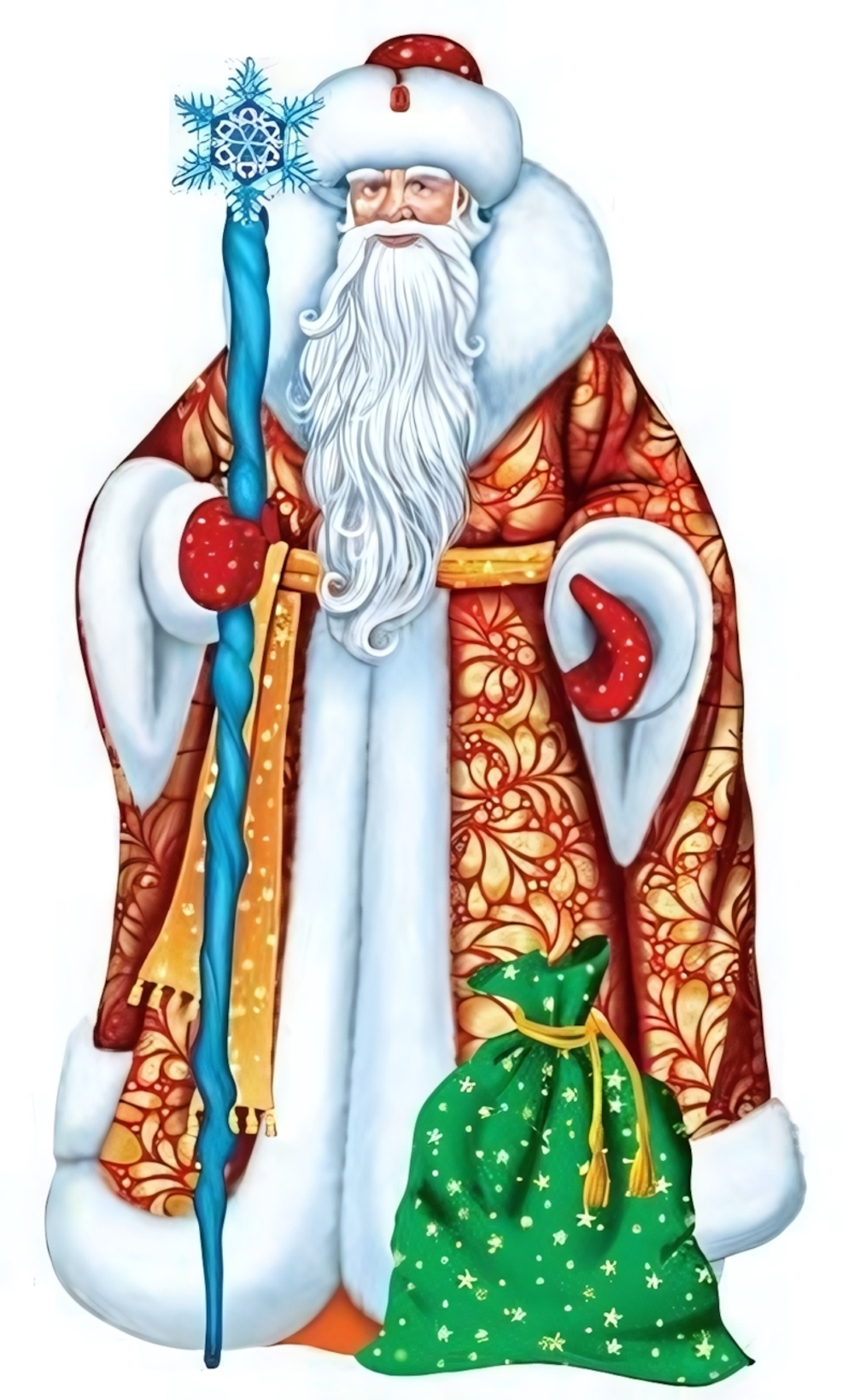 Плакат вырубной А4 230х220мм двухсторонний "Дед Мороз" (Сфера)