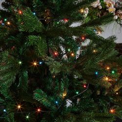 UDL-S0500-050-DGA MULTI IP20 MINI Гирлянда с контроллером. 5м. 50 миниламп накаливания. Разноцветный свет. Провод зеленый. TM Uniel.