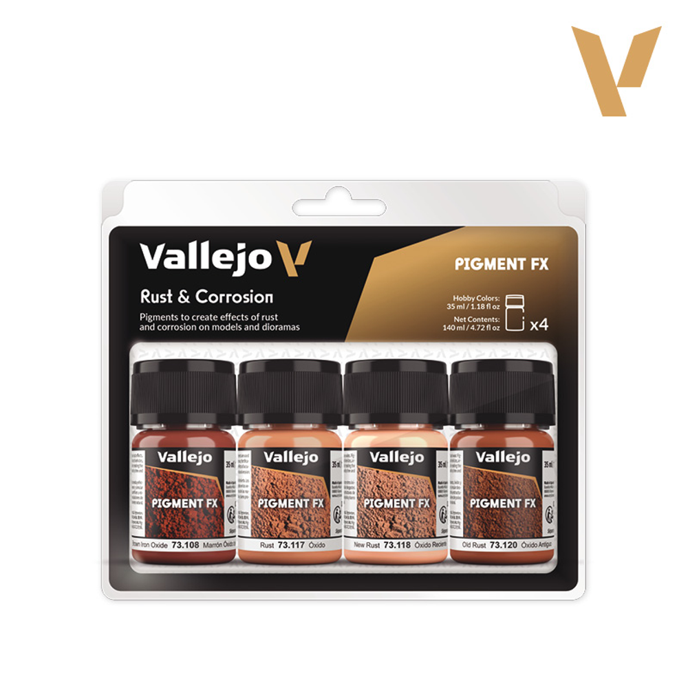Набор красок Vallejo Pigments Set: Rust & Corrosion