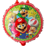 Фольгированная фигура, круг, Водопроводчик усатый Марио,18"/46СМ