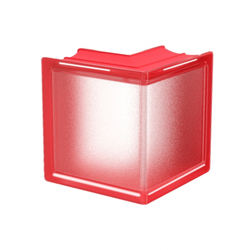 Угловой стеклоблок красный Mini Classic 14,6 x 14,5 x 8 см