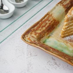 Блюдо прямоугольное 25*15 см h3,5 см Light Brown Spots Sea Wave Frutti di Mare P.L. [1]