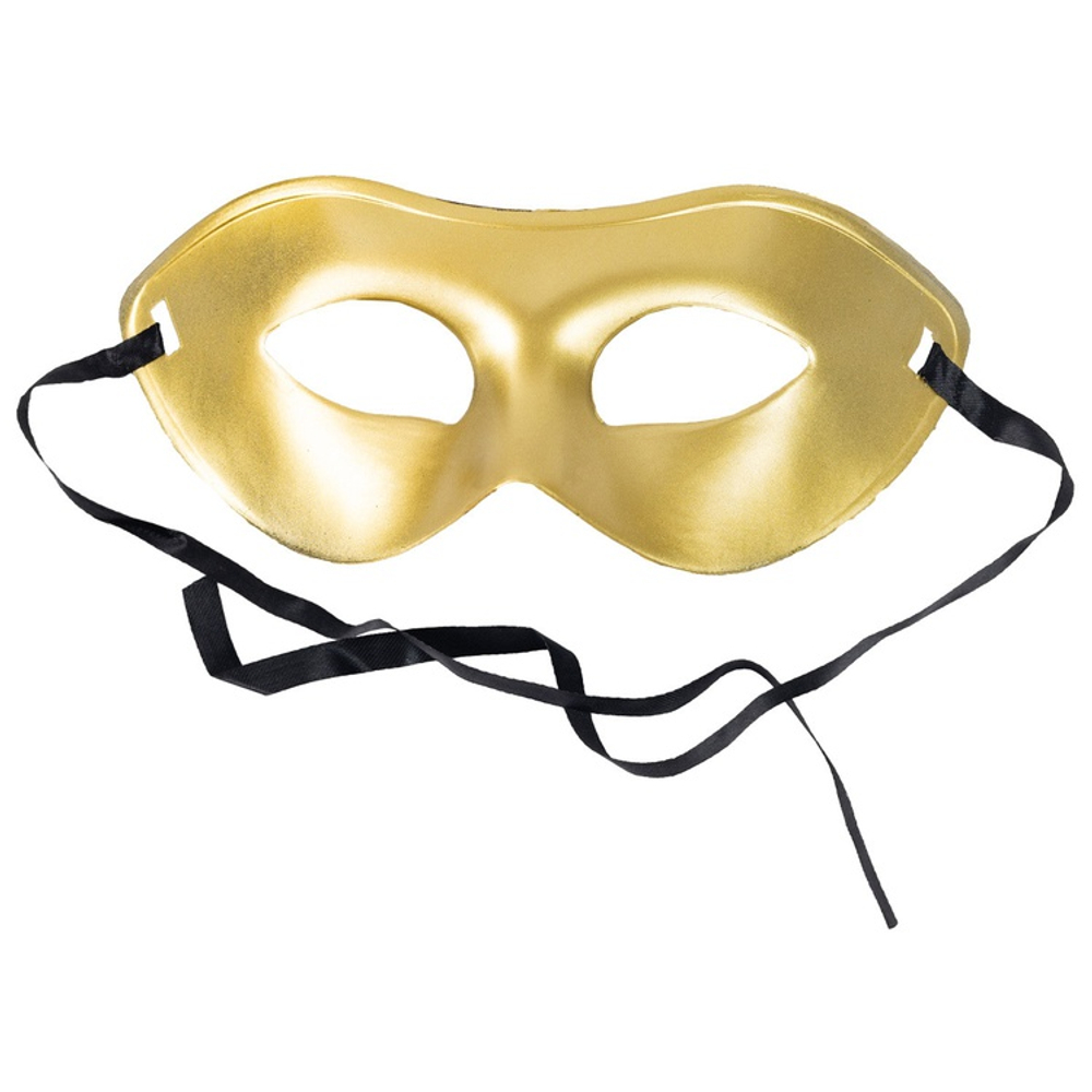 Полумаска золотая пластик
