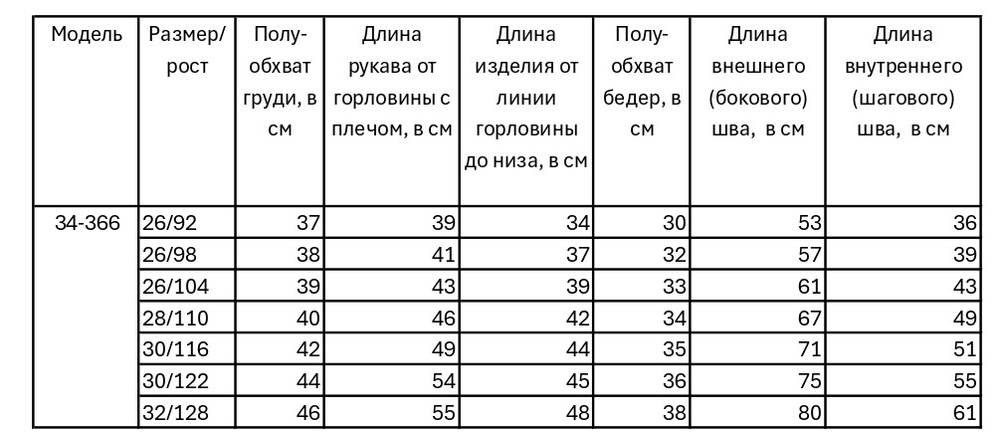 Комплект трикотажный с начесом для девочки 2-8 лет Fleur de Vie