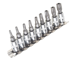 Набор бит-головок 1/4" TORX 5-ти гранных TS10H-TS50H 9 предметов JTC
