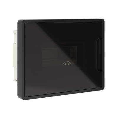 Щиток 8 мод встраиваемый FRAME, черный, с тонированной дверцей, с 2шинами PEN на 6 и 8 отв.