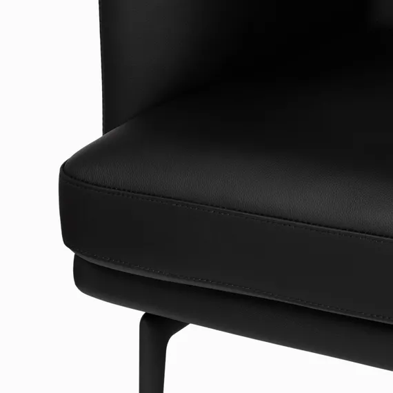 Диван Bisq, 211 см, черная кожа