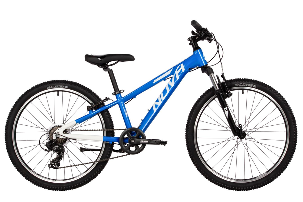Велосипед 24" NOVATRACK EXTREME р.11" 7 ск. алюм., V-brake, синий-белый