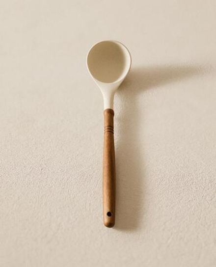 ZARA HOME ПОЛОВНИК ИЗ ДЕРЕВА И СИЛИКОНА, КРЕМОВЫЙ