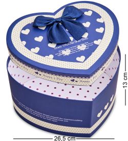 WG-54/3-C Коробка подарочная «Сердце» цв.синий