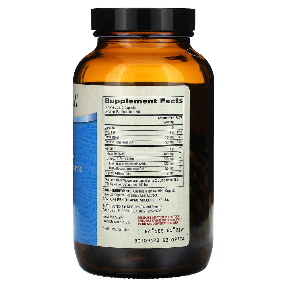 Dr. Mercola, Масло антарктического криля, 180 капсул