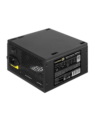 Exegate EX292341RUS-OEM Блок питания 750W ExeGate 80 PLUS® 750PPH-LT-OEM (ATX, APFC, КПД 82% (80 PLUS), 12cm fan, 24pin, 2x(4+4)pin, 4xPCI-E, 8xSATA, 4xIDE, black, RTL)