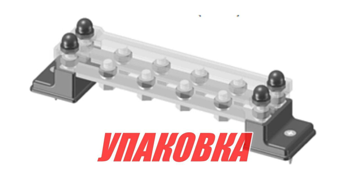 Колодка распределительная электромонтажная с защитной крышкой, 2 планки по 6 контактов (упаковка из 4 шт.)