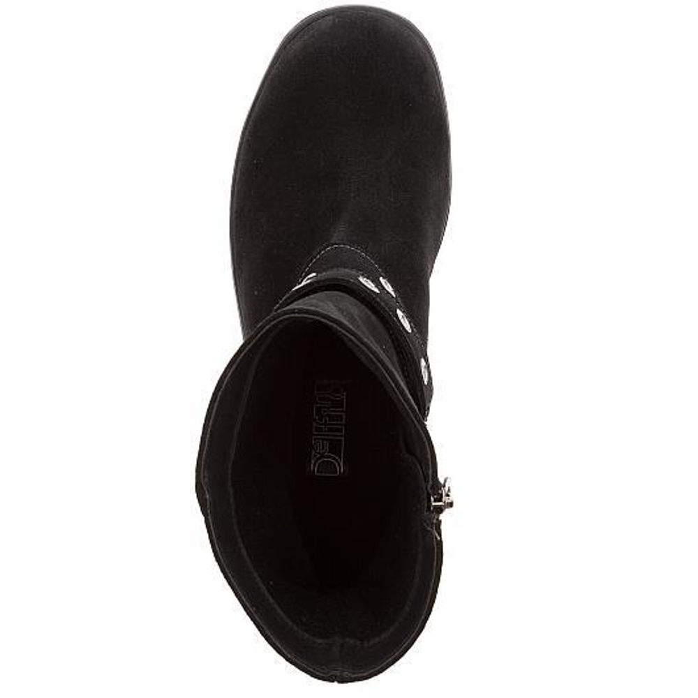 576402 Полусапожки женские черные замша