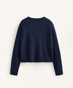 Oysho Джемпер с круглым вырезом из 100% кашемира, темно-синий