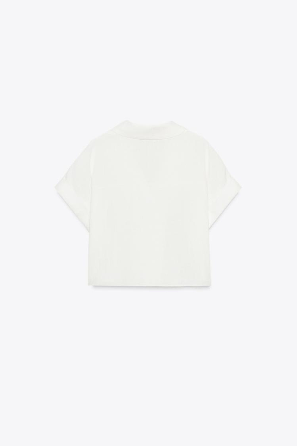 ZARA КОРОТКАЯ РУБАШКА С ЗАПАХОМ, БЕЛЫЙ
