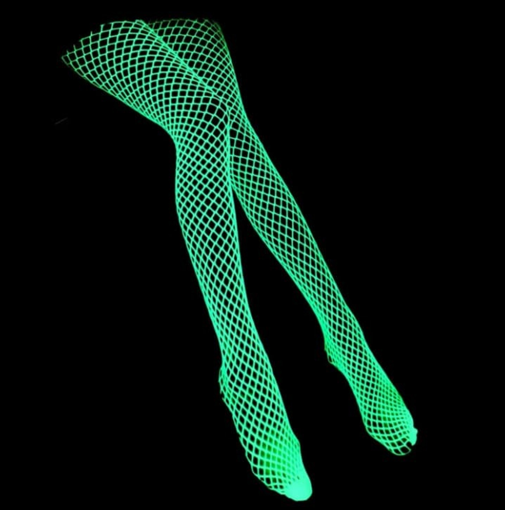 EroHot Glow Колготки крупная сетка, светящиеся в темноте