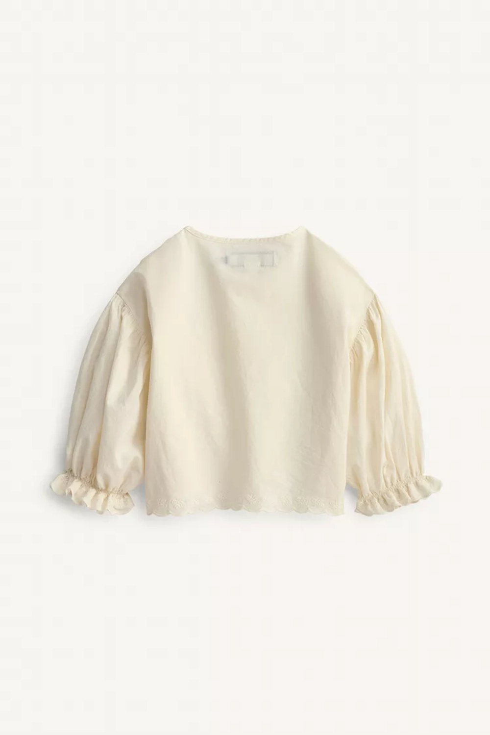 ZARA РУБАШКА С ВОЛАНАМИ И ЦВЕТОЧНОЙ ВЫШИВКОЙ — LIMITED EDITION, ЭКРЮ