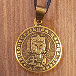 Святая Елена именная нательная икона из бронзы