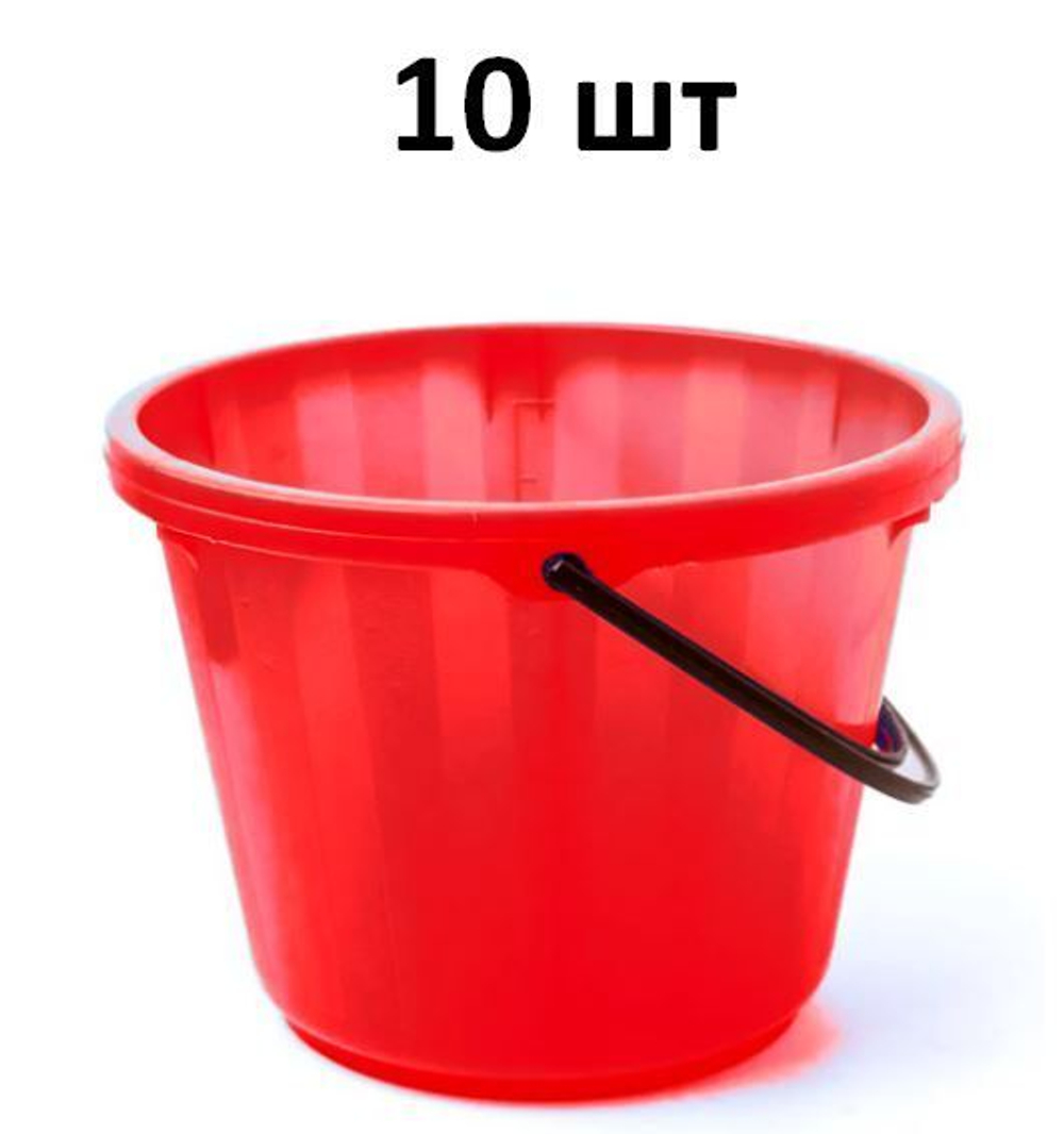 Ведро с ручкой ВТ-6, 6 литров, цвет красный, 10 шт