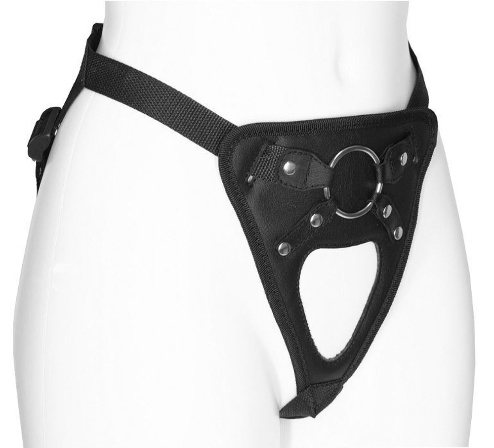 Черный универсальный пояс с фиксацией насадок кольцом (Цвет: черный)