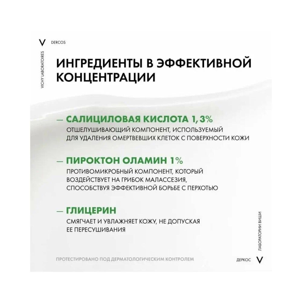 Vichy Dercos Caspa Control К Глубоко очищающий шампунь-пилинг против перхоти, 250 мл