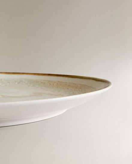 ZARA HOME КРУГЛОЕ БЛЮДО ИЗ КЕРАМИКИ, ЭКРЮ