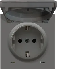 Donel R98 матовый шоколад накладка для розетки Schuko с заземлением, с крышкой, 16A 250 В~, серия DA