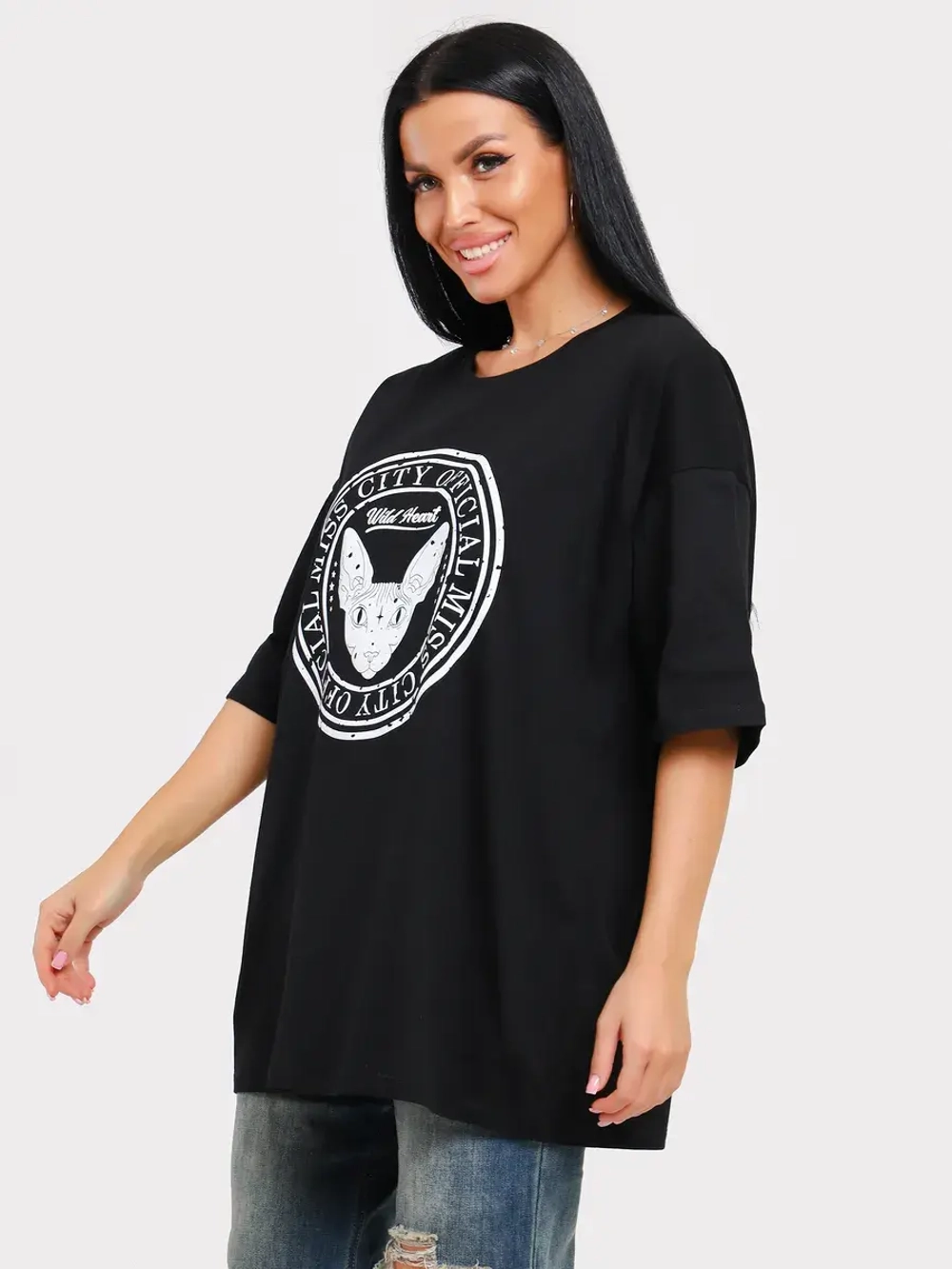 Футболка оверсайз больших размеров принт