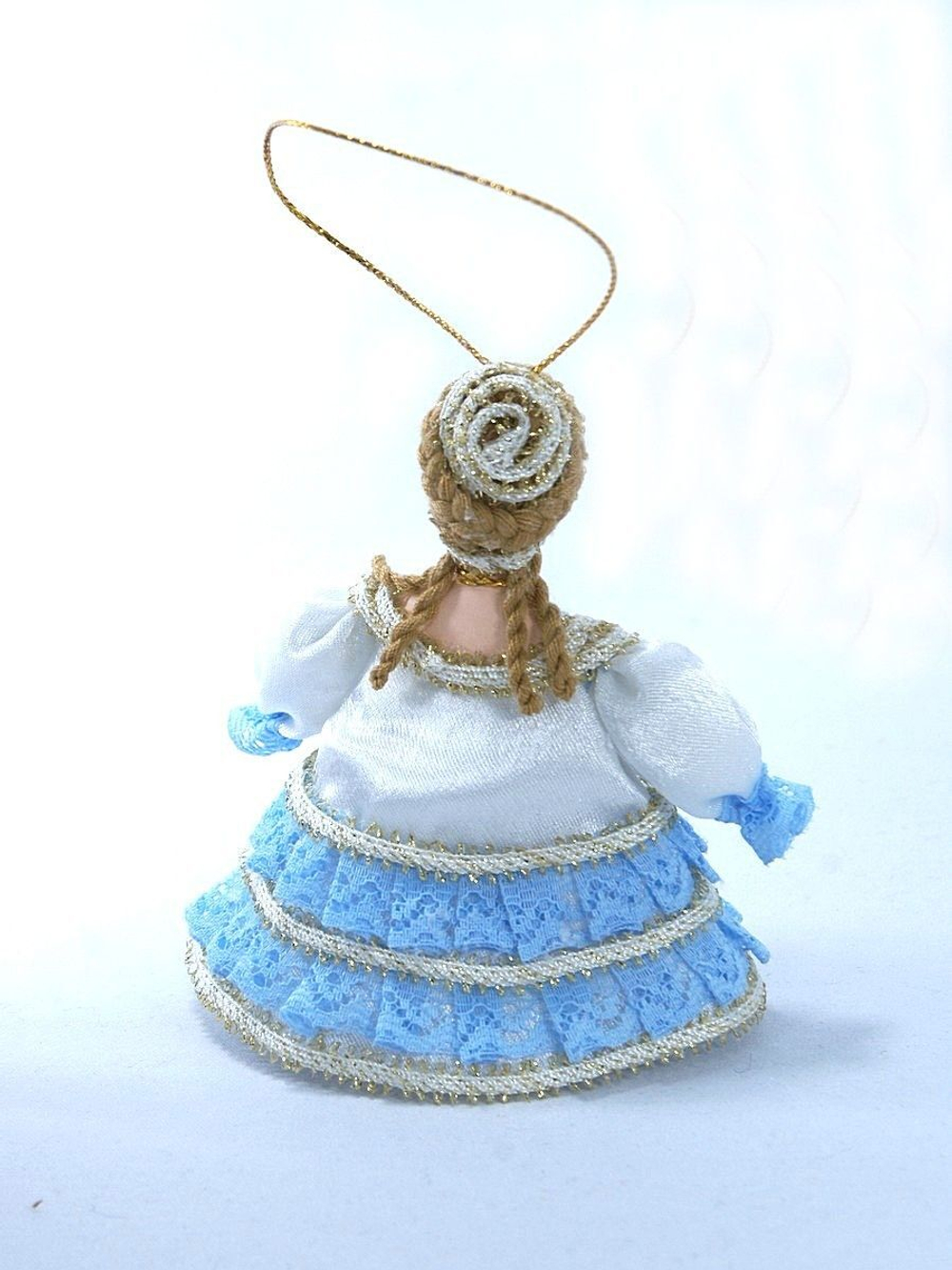 Фарфоровая кукла-подвеска Дама. Сувенир ручной работы