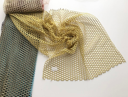 Тюль-сетка крупная, низ плотный купон Nope арт BF002 col 5080 (высота 280 см)