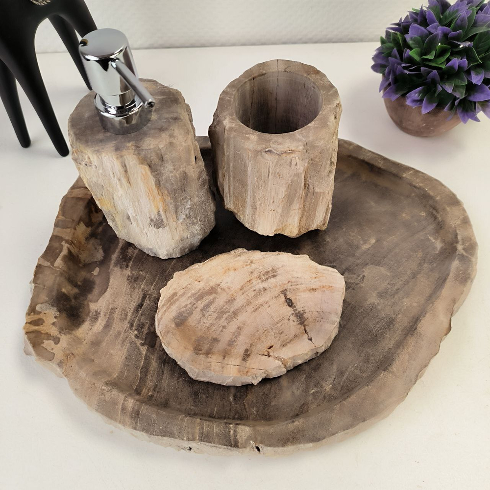 Набор из окаменелого дерева 4 предм Fossil Set NF-62862 поднос 30см*36см