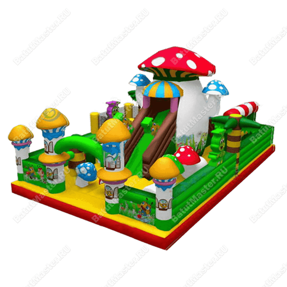 Коммерческий надувной батут "Грибная поляна" 10*7*5.5 м
