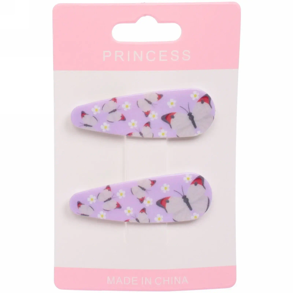 Зажимы для волос детские 2шт «Happy smile», бабочки, микс 6 цветов, 5,5*1,5см