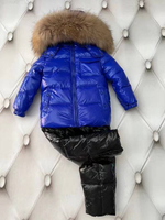 Синий зимний брендовый костюм для детей Buba Moncler