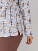 Блузка БЛ-22/клетка-рогожкабирюза