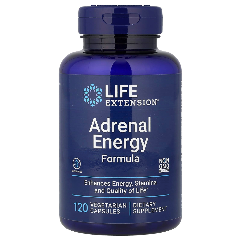 Life Extension, адреналиновая энергетическая формула, 120 вегетарианских капсул
