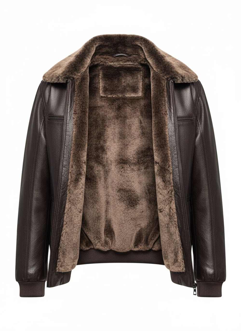 KHIMEONE Мужская кожаная куртка на меху (натуральная кожа/натуральный мех)