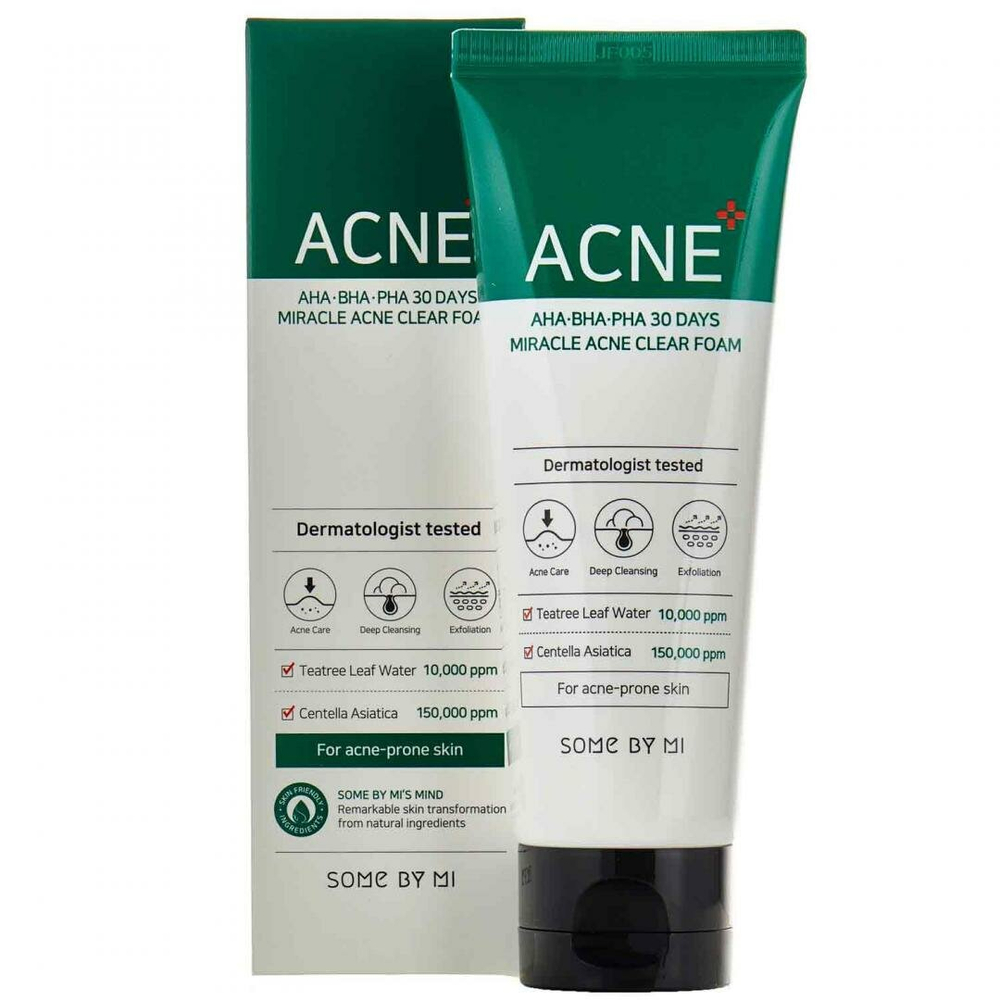 Some By Mi очищающая пенка AHA-BHA-PHA 30 days miracle acne, 100 мл, 120 г