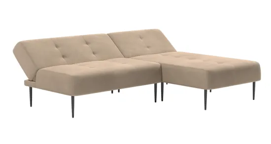Monaco диван-кровать с шезлонгом, без подлокотников бархат цвет бежевый 5