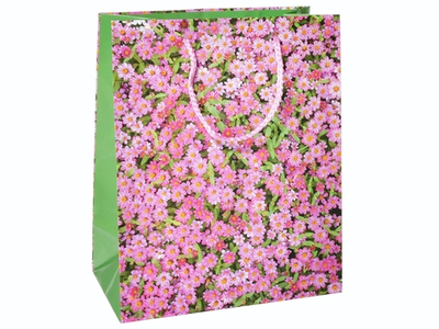 Пакет бумажный 20*25*10см с ручками "Цветы" микс