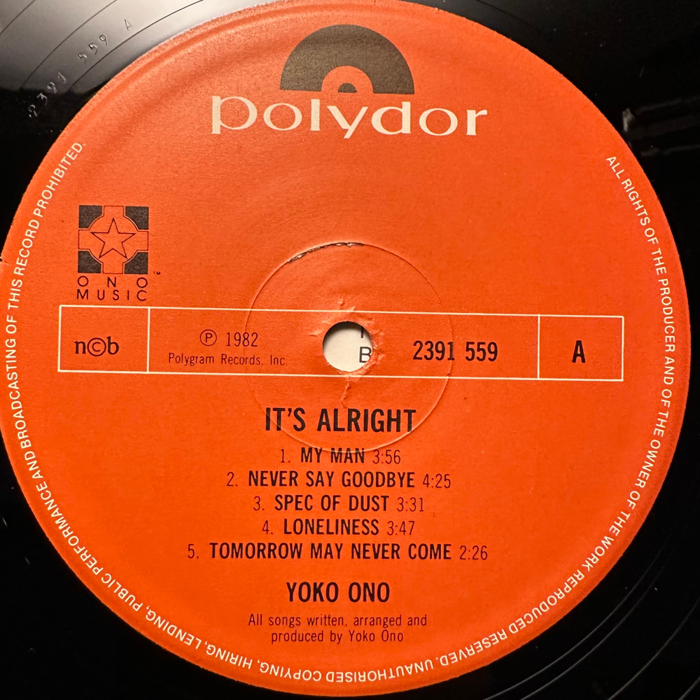 Yoko Ono - It's Alright (Скандинавия 1982г.)