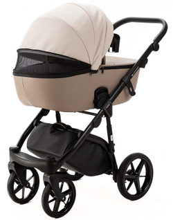 Детская коляска Adamex Nola Deluxe 2 в 1 N-SD113 (СВ.БЕЖ.КОЖА + Т.БЕЖ.КОЖА)