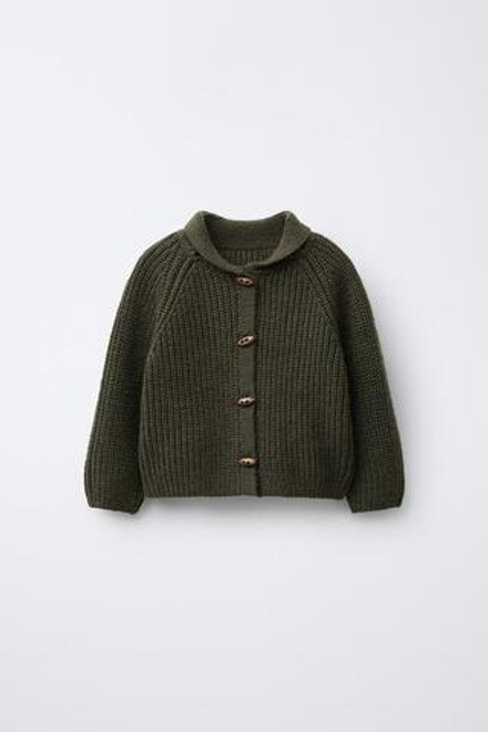 ZARA КАРДИГАН КРУПНОЙ ВЯЗКИ, ХАКИ