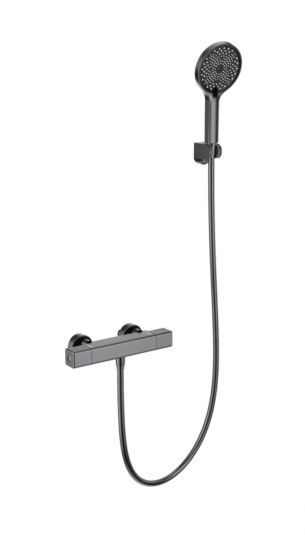 Смеситель для душа с термостатом WONZON & WOGHAND STAY 2, Темный графит (WW-B2016-A-BGG)