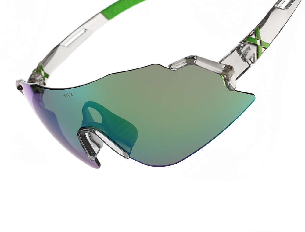 Спортивные очки с диоптриями HILX Savage 2.0 Shiny Crystal Grey Green / Green Mirror Lens